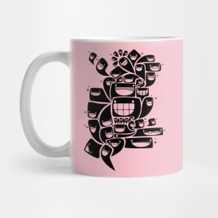 Happy Squiggles - 1-Bit Oddity - Black Version Mug